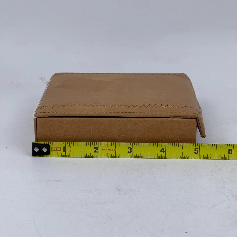 Sigrid Olsen Jewelry Box‎ Organizer Case Brown Faux Leather Purple Interior